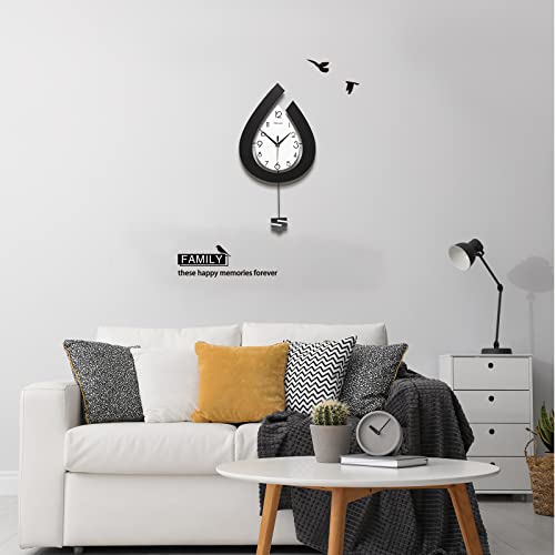 JTWALCLOCK Large Wall Clock for Living Room Decor Big Pendulum Modern Wall Clock Silent Non Ticking Battery Operated 28.7 Inch Clock for Kitchen Bedroom Bathroom Office Indoor Home Decorative - Image 5