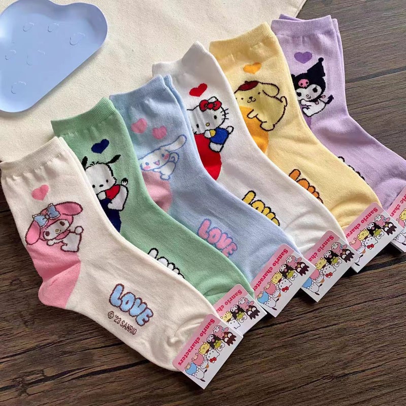 Kids Cartoon Non-Slip Mid-Calf Socks Melody  - Image 3