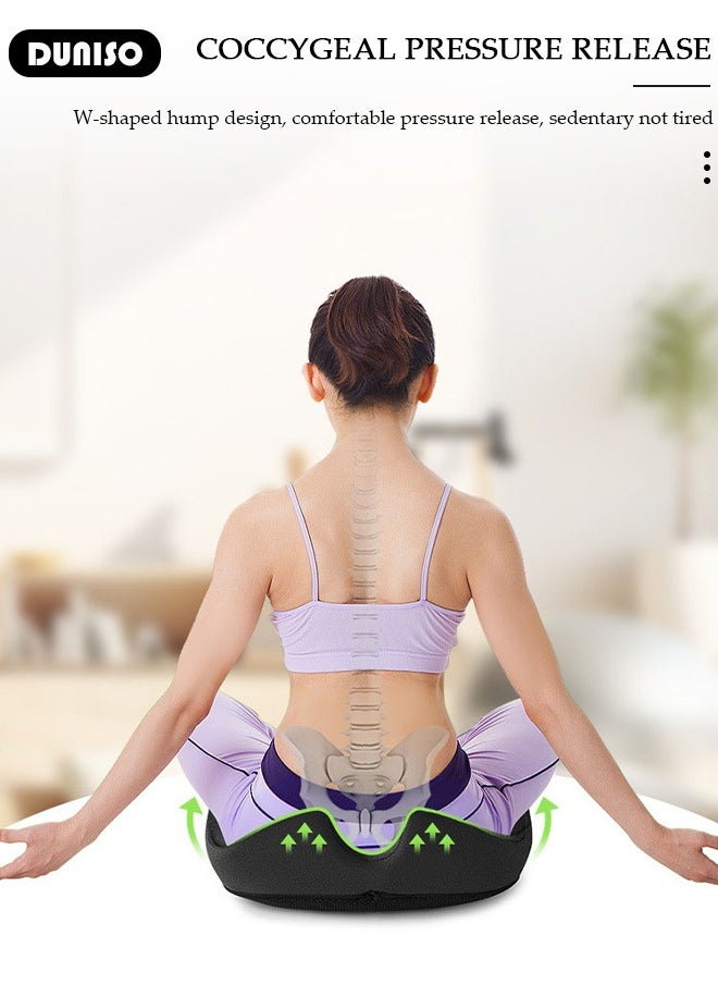 DUNISO Memory Foam Seat Cushion Coccyx Cushion for Office Chair Ergonomic Seat Pads Pillow for Car Seat Tailbone Sciatica Hemorrhoid Hollow Design Breathable Orthopedic Chair Cushion Pillow, Non-Slip Sitting Pillow for Car, Wheelchair, Office Chair  - Image 3