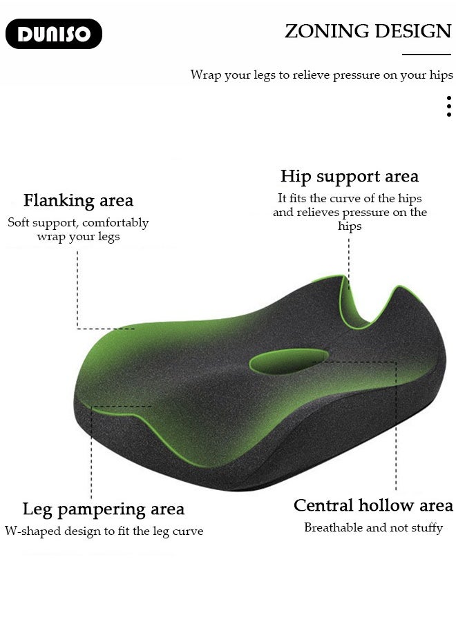 DUNISO Memory Foam Seat Cushion Coccyx Cushion for Office Chair Ergonomic Seat Pads Pillow for Car Seat Tailbone Sciatica Hemorrhoid Hollow Design Breathable Orthopedic Chair Cushion Pillow, Non-Slip Sitting Pillow for Car, Wheelchair, Office Chair  - Image 5