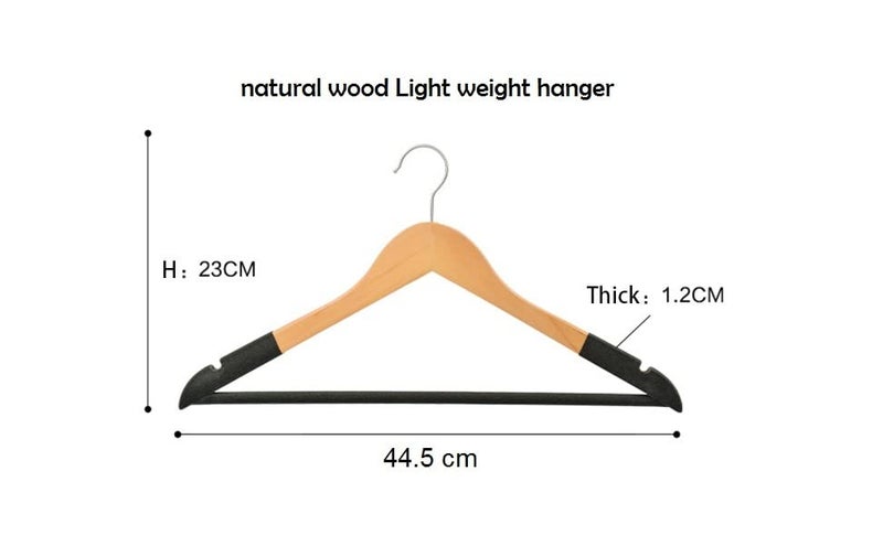 GREEYA Cloth Hanger – Greeya Wooden Cloth Hangers with Non-Slip Velvet Grip and 360 Degree Swivel Chrome Hook - Hangers for Wardrobe and Cupboard - Set of (24) - Image 5