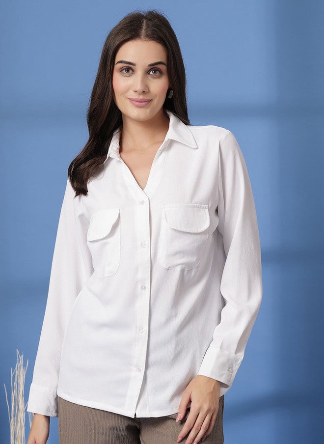 PlusS White Casual Shirt for Women - Image 1