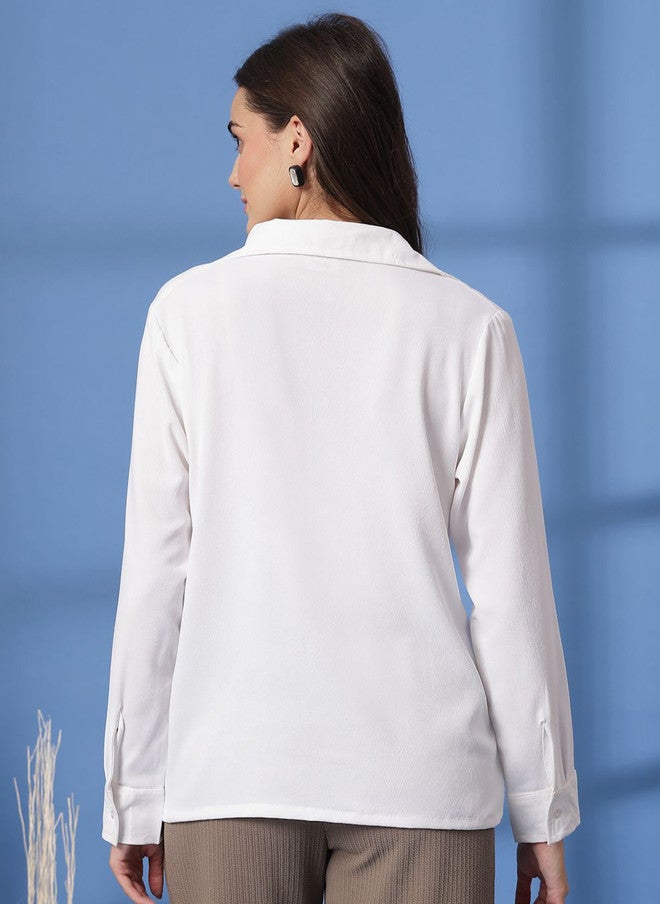 PlusS White Casual Shirt for Women - Image 4