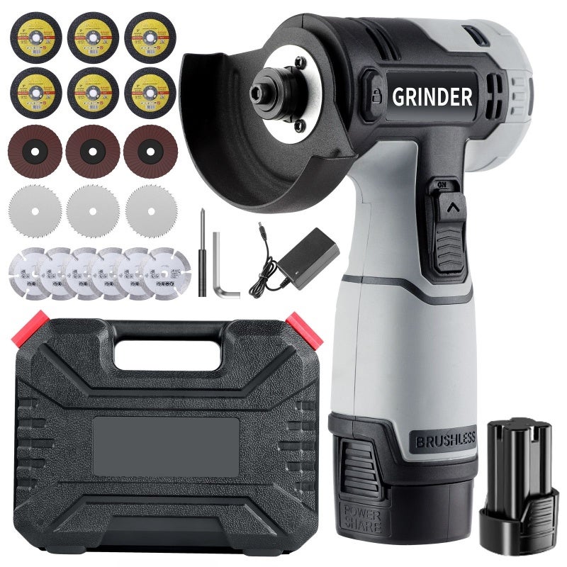 Cordless Angle Grinder: 16.8V 1500mAh 2 Batteries 28000 Rpm - Ergonomic Anti-Slip Handle Thickened Protection Cover for Indoor Outdoor Decoration Property Maintenance - Image 1