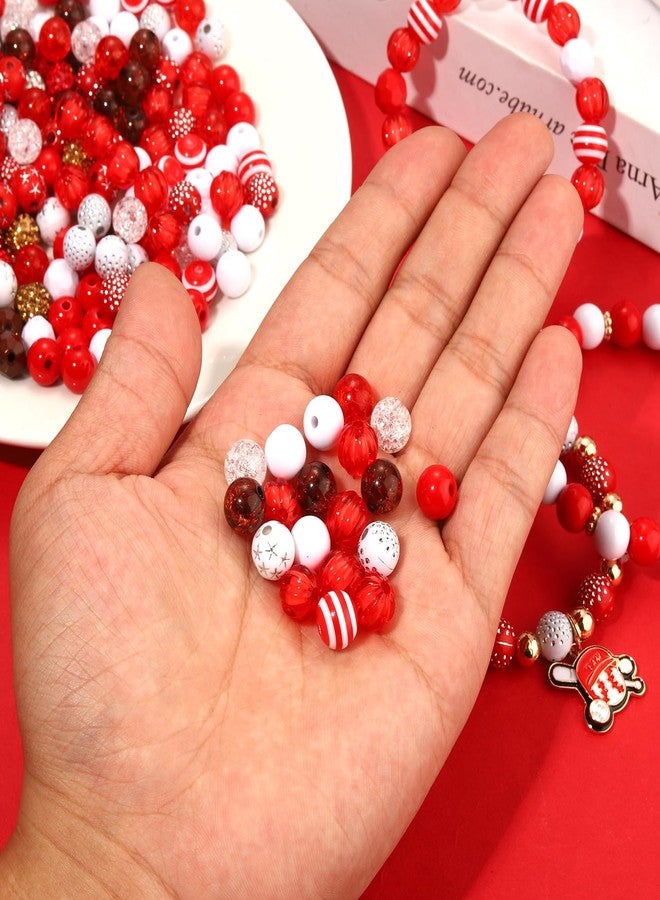 CEALXHENY 2400PCS+ Baseball Beads for Bracelet Making Clay Heishi Beads Crystal Pearl Letter Gold Spacer Bead Baseball Charms for Bracelet Necklace Making Game Day Party Favors DIY Crafts (Red White) - Image 4