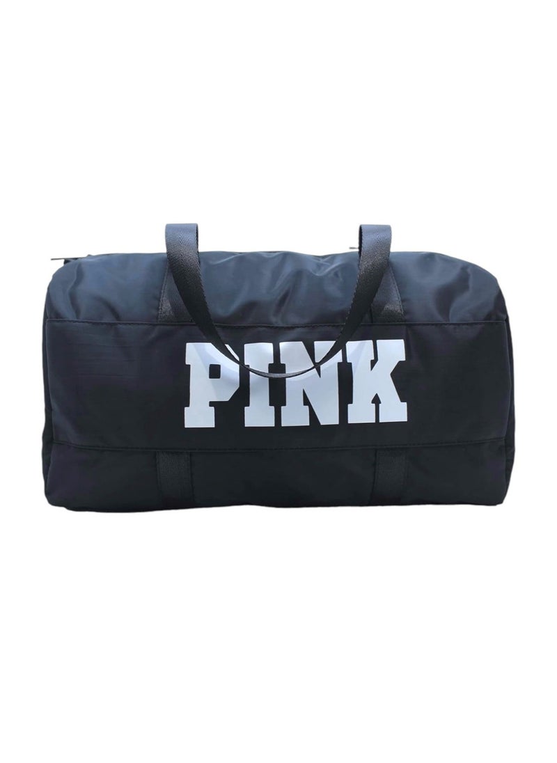 SportQ Gym bag for women and men, a bag with the letters “Pink” pattern made of Oxford cloth, a large-capacity crossbody bag, a sports duffle bag, a shoulder bag for training, travel and yoga, by SportQ  - Image 1