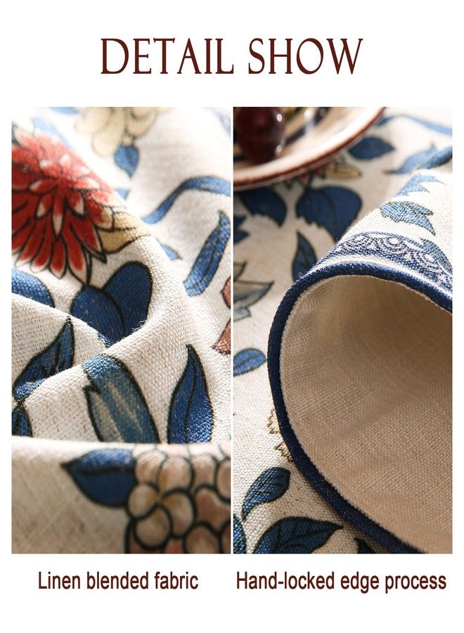 patdrea Designer Blue Cottage Rustic Floral Patterned Extra Long,Wrinkle Resistant Linen Table Runner 118 Inch Long,Decoration for Kitchen Dining and Coffee Tables Banquet Christmas , 12"x118" - Image 5