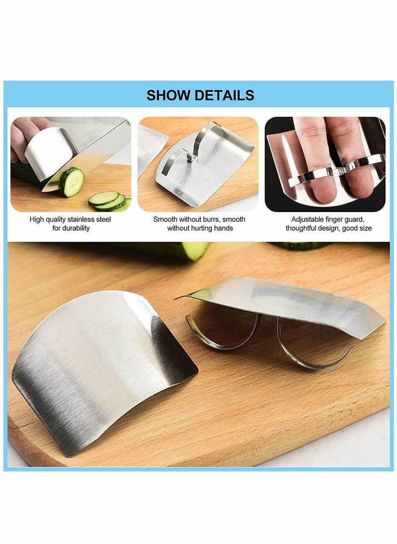 Generic - Onion Holder Slicer, 6PCS Finger Guard Set for Cutting, Stainless Steel Finger Protector, Thumb Guard Peelers for Onion Nuts Kitchen Tool Avoid Hurting When Slicing and Chopping - Image 1