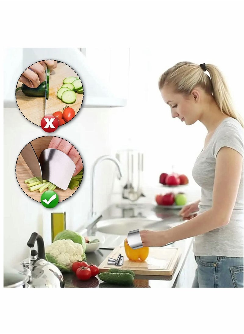Generic - Onion Holder Slicer, 6PCS Finger Guard Set for Cutting, Stainless Steel Finger Protector, Thumb Guard Peelers for Onion Nuts Kitchen Tool Avoid Hurting When Slicing and Chopping - Image 1