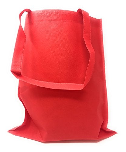 Funiverse 50 Bulk Large Tote Bag Mega Pack - 15” x 16” Reusable Shopping Bags (Red) - Image 1