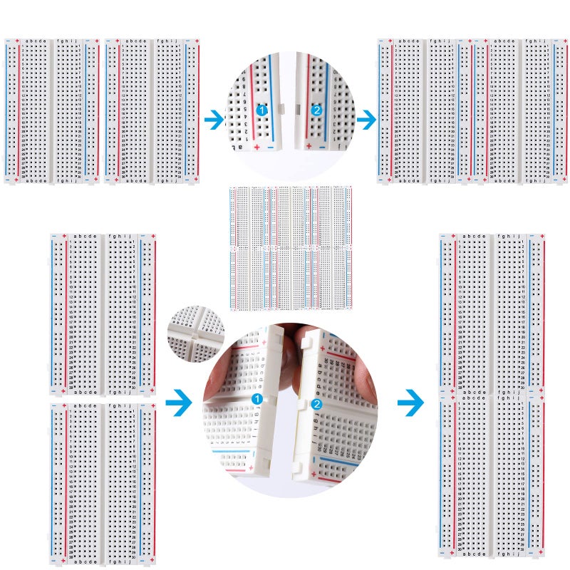 DEYUE breadboard Set Prototype Board - 6 PCS 400 Pin Solderless Board Kit for Raspberry pi and Arduino Project - Image 3
