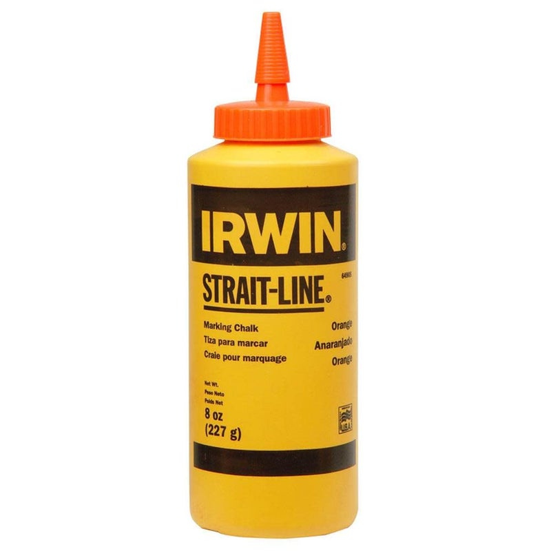 IRWIN Tools STRAITLINE HighVisibility Marking Chalk 8ounce Orange 64905ZR Pack of 1