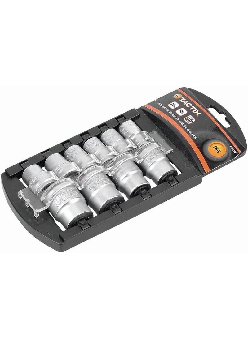 Tactix Tactix 365105 Socket Set with 38Inch Drive BlackOrange 10Piece 