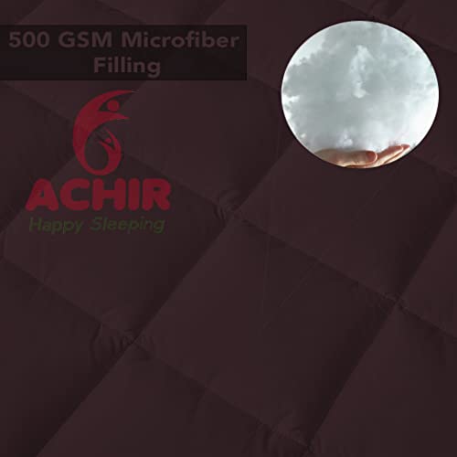 ACHIR 500 GSM Super Soft Polycotton Microfiber Mattress Topper/Padding for Soft and Comfortable Sleep-Wine, (Small Size, 36"X72"Inch, 3 X 6Feet) - Image 3