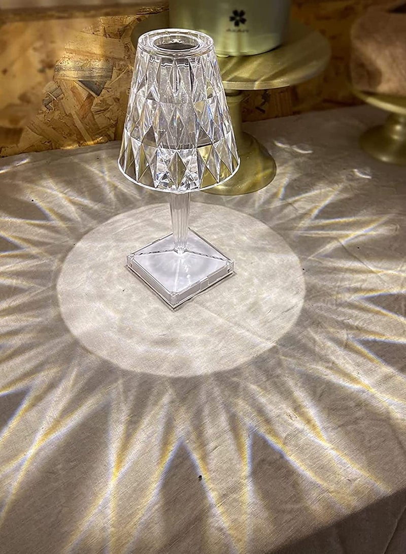 Crystal Table Lamp, LED Night Light Bedside Lamp with USB Charging Port,Acrylic Touch Control Crystal LampDecoration Desk Nightstand Lamps,Decorative Lamp for Living Room Bedroom - Image 1