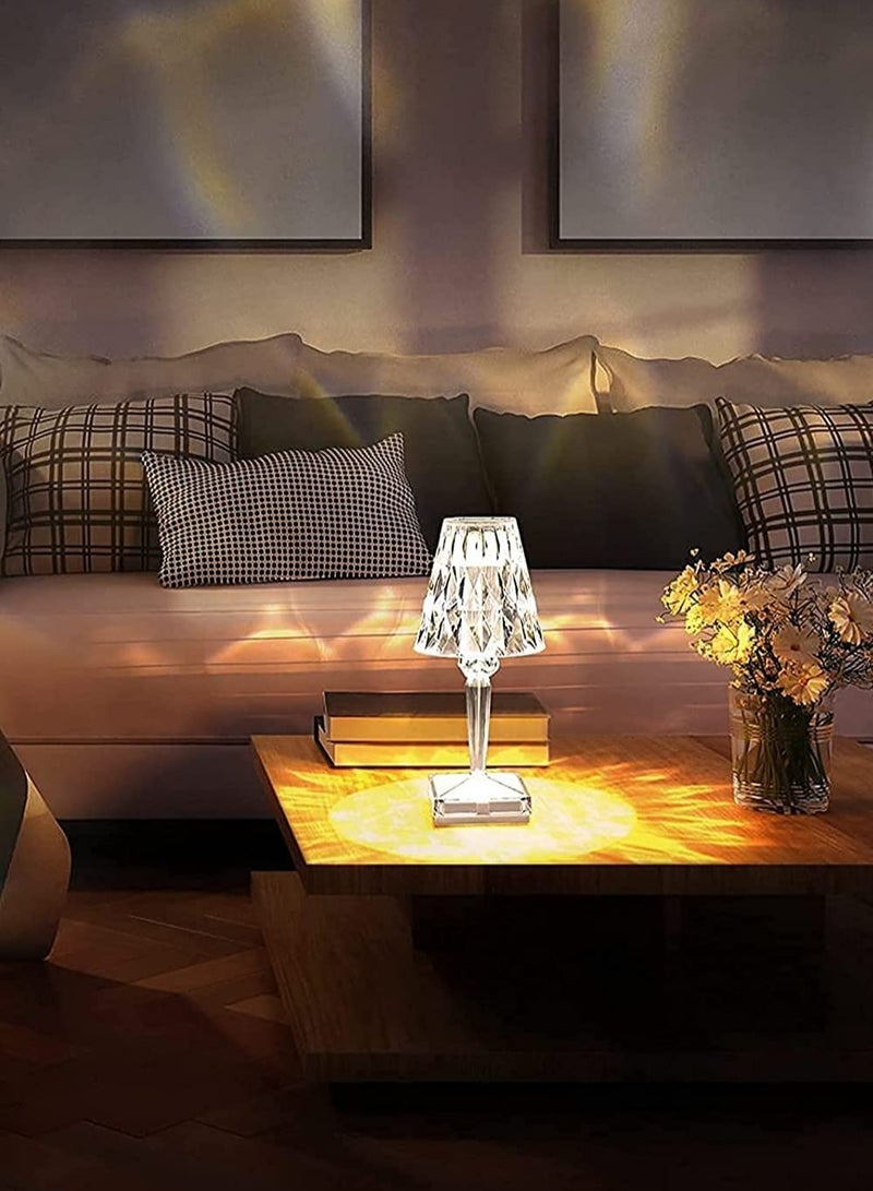 Crystal Table Lamp, LED Night Light Bedside Lamp with USB Charging Port,Acrylic Touch Control Crystal LampDecoration Desk Nightstand Lamps,Decorative Lamp for Living Room Bedroom - Image 2