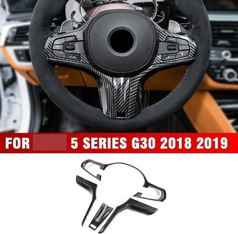 DEMULAX Carbon Fiber Style Steering Wheel Trim for BMW - Image 4