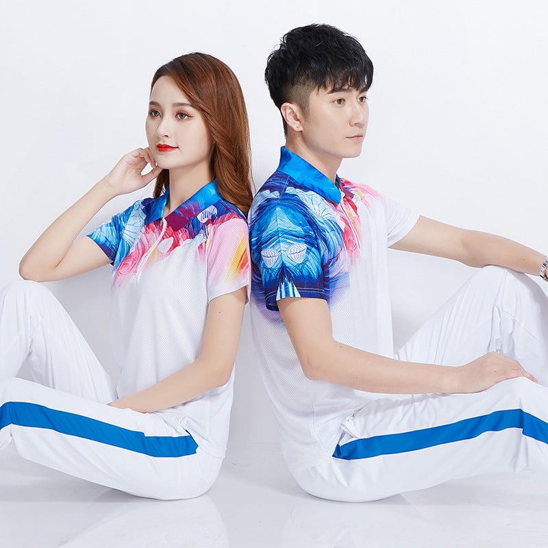 Summer Short-Sleeved Sports Appearance Clothes Suit Class Clothes Senior High School Junior High School Students Competition Square Array Chorus Performance Clothes
