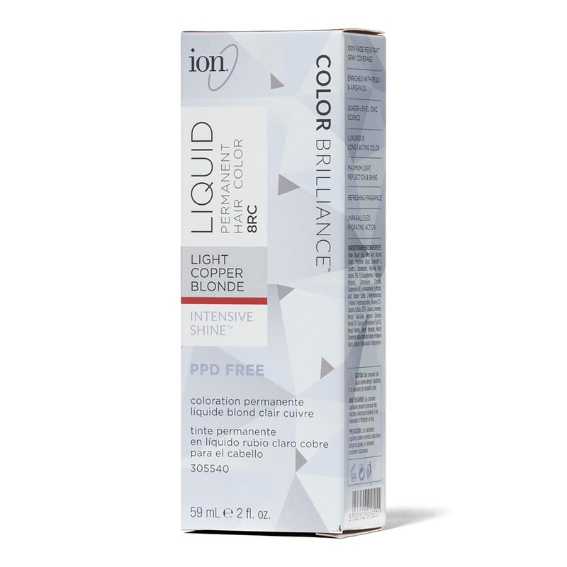 ION لون شعر سائل دائم بلون أشقر نحاسي فاتح 8RC من أيون