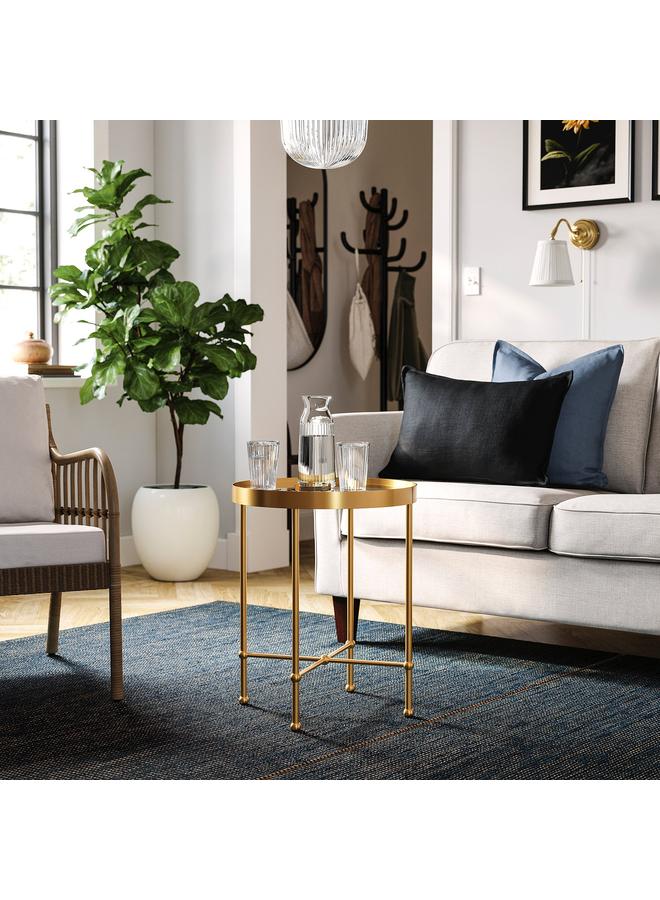 Zaboon Side Table, Gold Effect/Glass, 45 Cm - Image 3