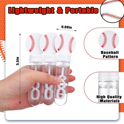 PullCrease 16 Pcs Big Baseball Bubble Wands Party Favors Gifts Birthday Bubble Wand Bulk Baseball Theme Birthday Party Supplies Decorations for Sport Lover Gifts Goodie Bag Stuffs - Image 5