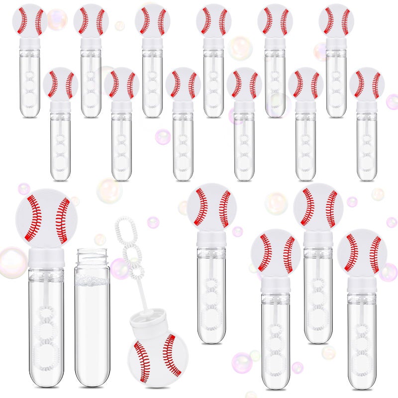 PullCrease 16 Pcs Big Baseball Bubble Wands Party Favors Gifts Birthday Bubble Wand Bulk Baseball Theme Birthday Party Supplies Decorations for Sport Lover Gifts Goodie Bag Stuffs - Image 3