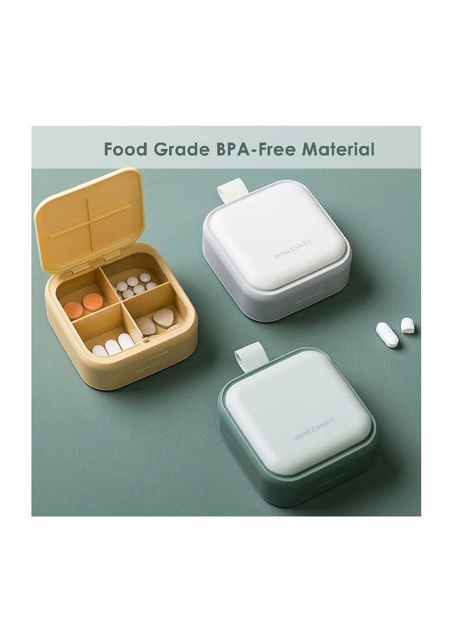 Generic Small Pill Case Cute Pill Box Travel Daily Pill Organizer Portable Pretty Pill Container for Purse Pocket Compact Medicine Holder for Fish Oils Supplements - Image 3