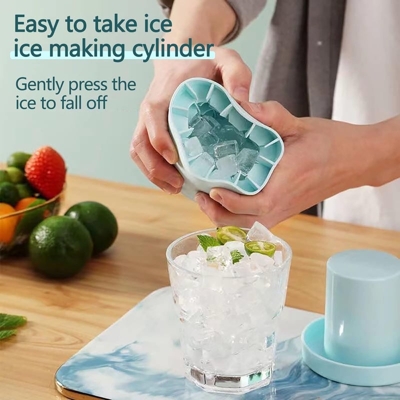 comfrt Ice Cube Mold Ice Trays, 2022 New Ice Cubes Maker, Decompress Ice Lattice, Cylinder Silicone Ice Lattice Molding Ice Cup Ice Maker Ice Tray Press-type Easy-release Ice Lattice Port - Image 3