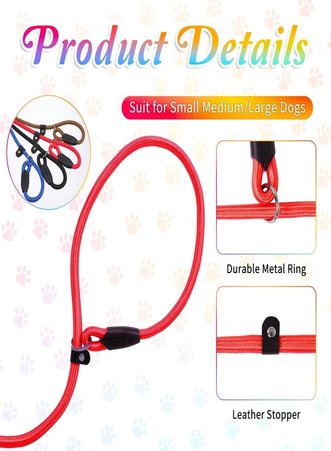 xozeooeu 12 Pcs Dog Slip Leads, 4.6 FT Nylon Rope Leash with 4 Colors, Adjustable Heavy Duty No Pull Training Leash for Small Medium Dogs - Image 3