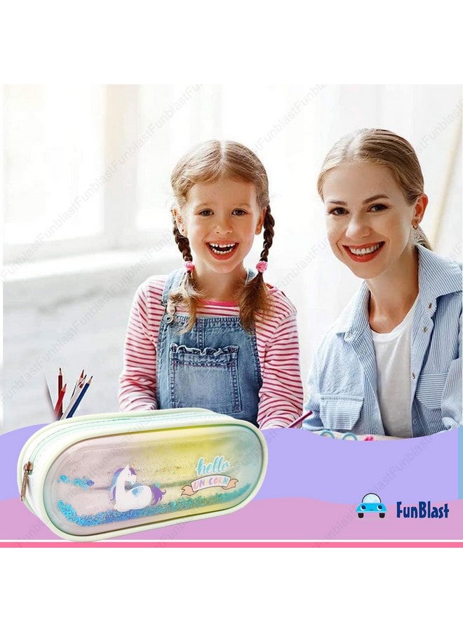 فنبلاست حقائب أقلام فن بلاست للبنات - حقيبة يونيكورن للأدوات المكتبية - حقيبة متعددة الأغراض، حقيبة لامعة بطبعة يونيكورن للبنات، هدية إرجاع للبنات (ألوان متنوعة) - Image 4
