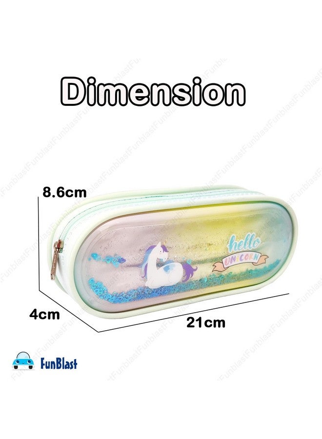 فنبلاست حقائب أقلام فن بلاست للبنات - حقيبة يونيكورن للأدوات المكتبية - حقيبة متعددة الأغراض، حقيبة لامعة بطبعة يونيكورن للبنات، هدية إرجاع للبنات (ألوان متنوعة) - Image 2
