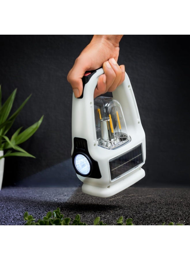 فانوس إضاءة LED  قابل لإعادة الشحن  مع لوحة شمسية وشحن USB، بطارية 2400 مللي أمبير - Image 2