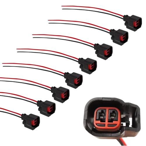 AcornTech 8 PCS Fuel Injector Connector Pigtail - Compatible with Dodge,Ford,Chevrolet,Buick,J-eep,and More Fuel Injector Wiring Harness Replace#5013995AA,5161919AA - Image 1