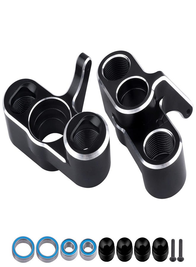 GoHobby Aluminum Front Steering Blocks & Rear Hubs Stub Axle Carriers Knuckles for 1/8 ARRMA Typhon 6S, 1/7 Infraction Limitless Mojave 6S BLX Upgrades, Replaces AR330187 AR330193 (Black) - Image 3