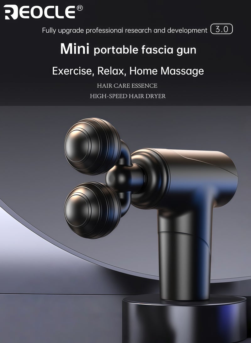 REOCLE Dual-Head Massage Gun Deep Tissue Muscle Massager for Pain Relief 3-Speed Adjustable Long-Lasting Battery Professional Recovery Tool Suitable for Athletes and Daily Use - Image 1