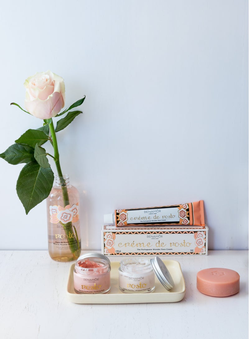 BENAMÕR Rosto Clay Face Soap – Cleansing Facial Soap with Pink & White Clays and Organic Rose Extract | Purifies Without Drying – 90g - Image 3