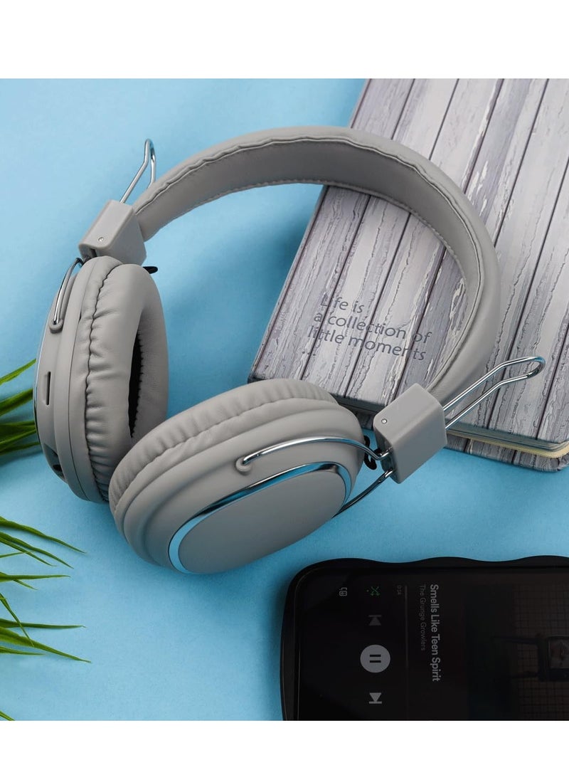 Wireless Headphone With Microphone - Grey