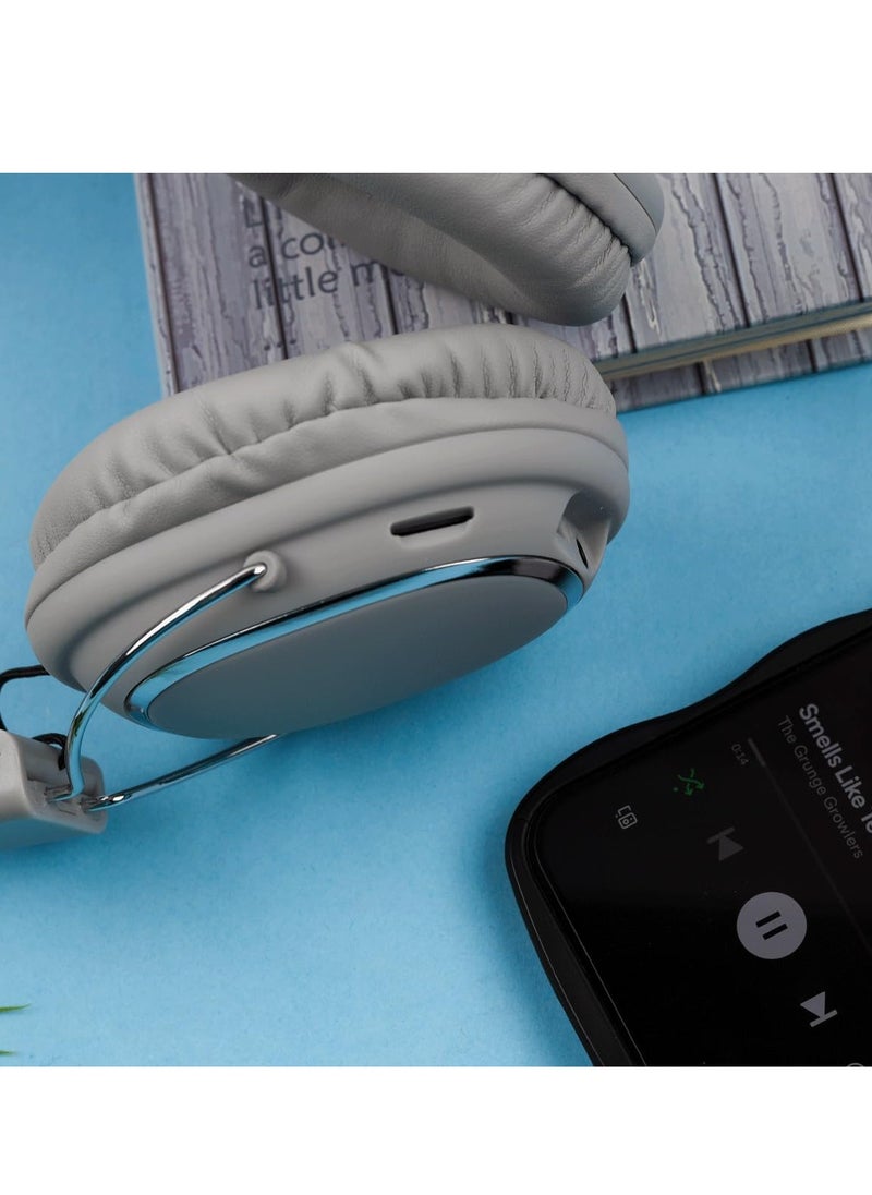 Wireless Headphone With Microphone - Grey