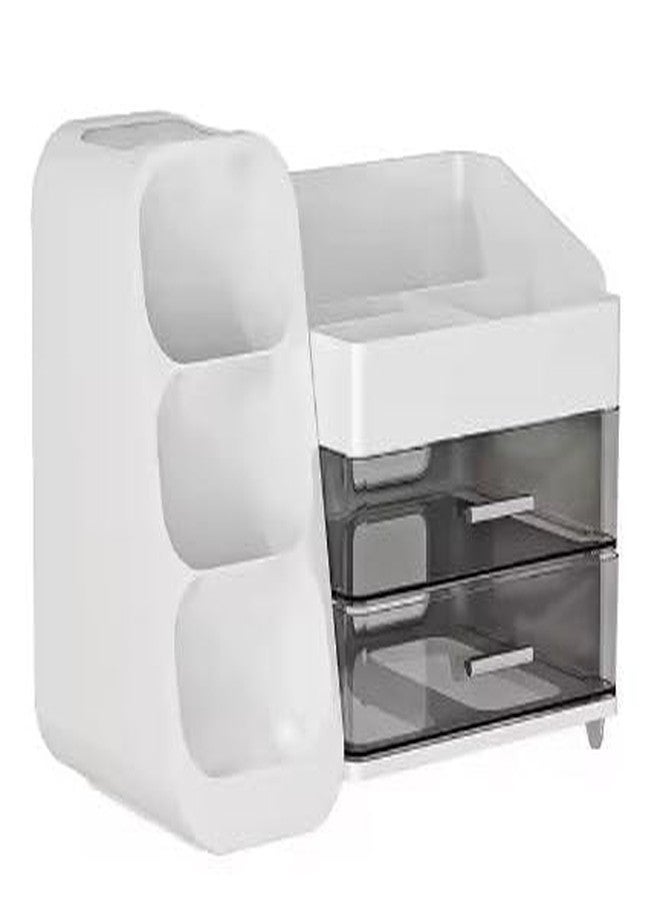 Crobat Standing Desktop Plastic Portable Cosmetic Organizer For Cosmetics Makeup Elegant look,Aesthetic view - Image 1