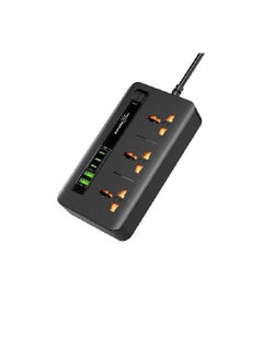 porodo Porodo Blue 3 AC Power Socket With 2XUSB-A, 3XType-C 2M 3000W  - Image 1