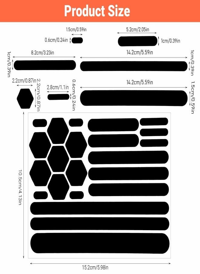RupeeRise 22Pcs Retro Strong Reflective Stickers, Reflective Tape for Helmets, High Visibility Black Decals for Motorcycle and Bicycle, Discreet Design for Night Safety - Image 2