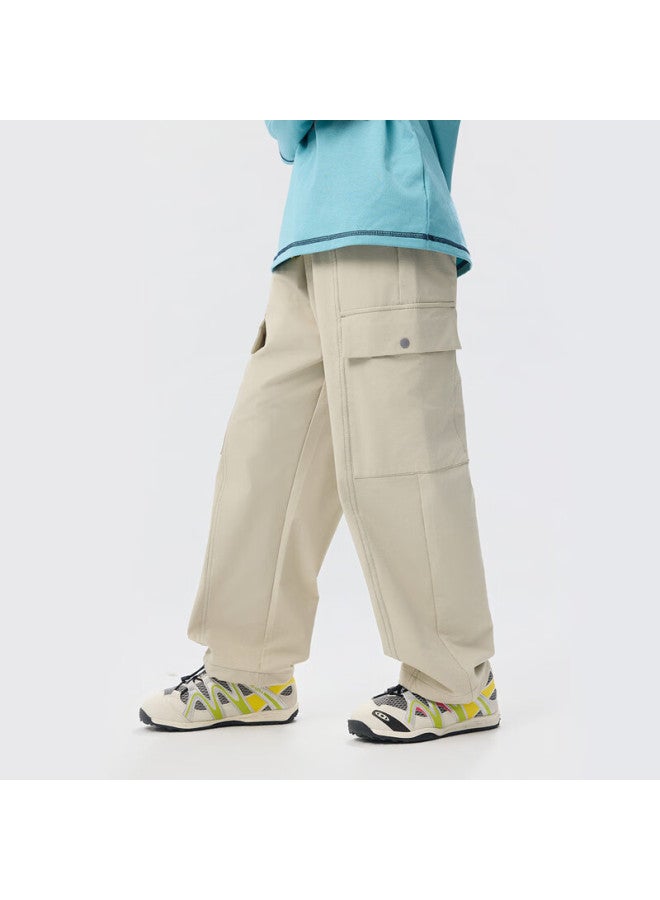 Ebaer Kids Casual Pants Spring Autumn Girls Outdoor Straight Pants Boys Sports Trousers Almond Beige 140 - Image 2