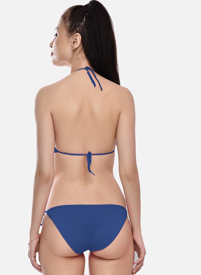 FIMS Women Pack of 3 Solid Bikini Sets in Violet, Navy Blue, and Maroon - Image 5
