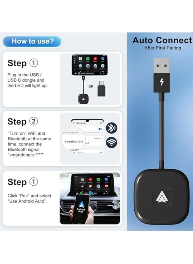 General Wireless Android Auto Adapter |Convert Wired to Wireless Android Auto |Plug and Play |Easy Setup |2024 Upgrade |Compact and Portable Dongle|Android Auto wireless adapter  - Image 4