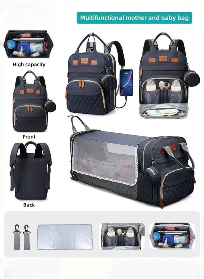 MIXDE Baby Diaper Bag Backpack, Multifunction Diapers Changing Station For Boys Girls, 900d Oxford, USB Port  - Image 2