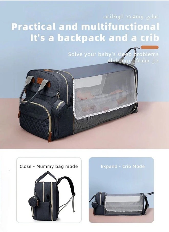 MIXDE Baby Diaper Bag Backpack, Multifunction Diapers Changing Station For Boys Girls, 900d Oxford, USB Port  - Image 5