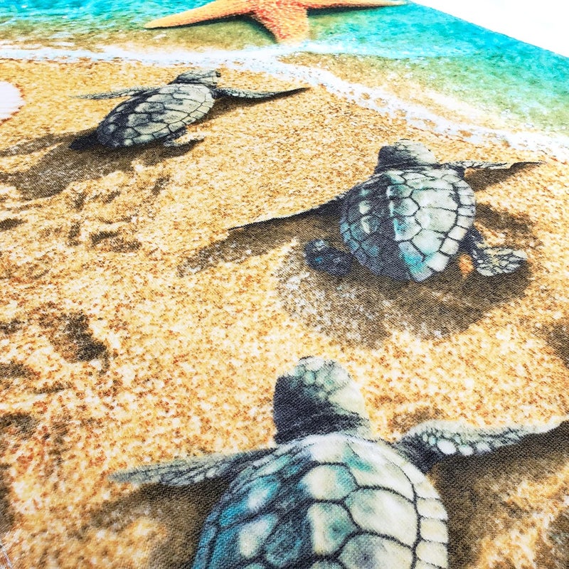 Softerry Softerry  Baby Turtles Beach Towel 30 x 60 inches 76 x 152cm 100 Cotton Soft and Absorbent 30 in x 60 in Baby Turtles - Image 4