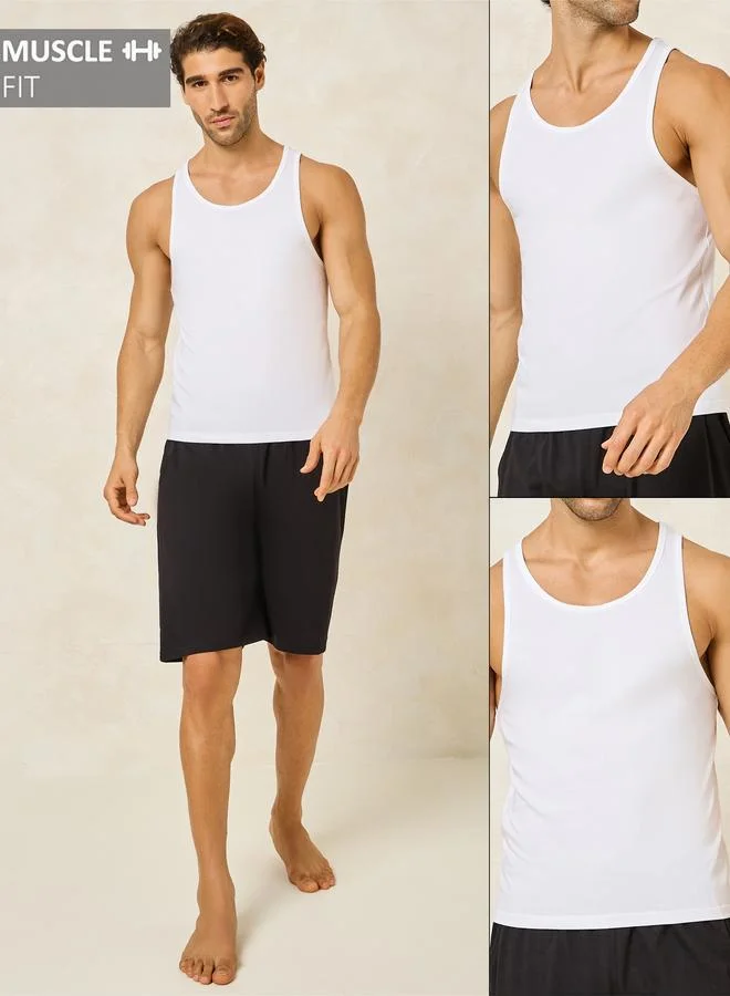 Styli Styli Pack of 2 - Cotton Stretch Scoop Neck Vest