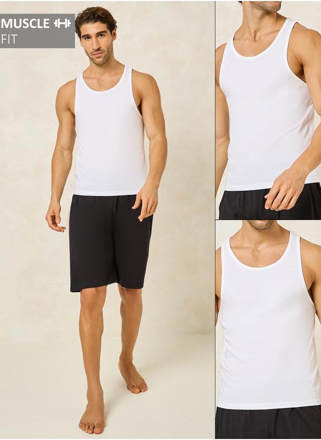 Styli Styli Pack of 2 - Cotton Stretch Scoop Neck Vest  - Image 1