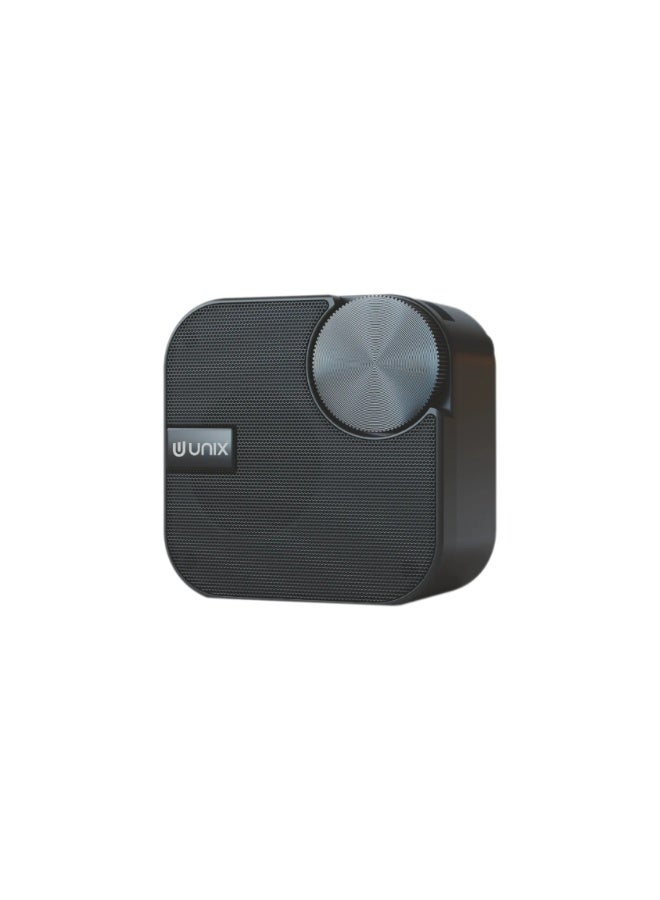 يونيكس مكبر صوت لاسلكي يونكس GEO 8W | إضاءة RGB | اقتران ستيريو TWS | راديو FM | دعم USB وبطاقة TF | شحن Type-C | أسود - Image 1